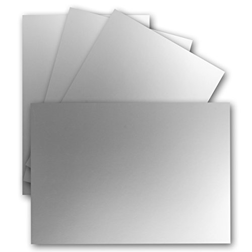 1000 Einzel-Karten DIN A6-10,5 x 14,8 cm - 240 g/m² - Silber Metallic - Tonkarton - Bastelpapier - Bastelkarton- Bastel-karten - blanko Postkarten