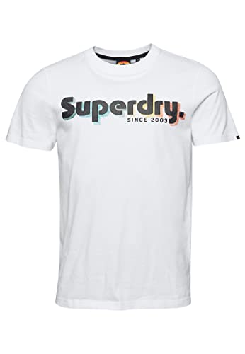 Superdry Herren Terrain Logo Classic T Shirt Businesshemd, Optic, S