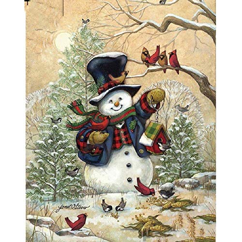 MAIYOUWENG Wooden Adult Jigsaw 1000 Stück Weihnachten Schneemann Und Vogel Sehr Anspruchsvolle Erwachsene Und Teenager Casual Jigsaw Puzzle, Large Size Puzzle