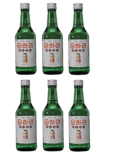 bick.shop® 6x Soju 360ml Korea original 12-21% Vol Alk. Branntwein Reiswein koreanischer Wodka Jinro (Jogurt)