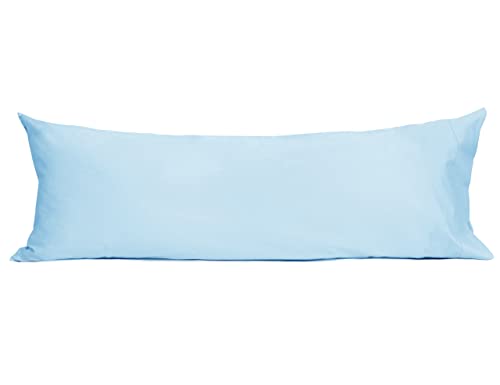Sunflower Body Pillowcase 100% Cotton Long Pillow Cover/Case Envelope Closure 1 Pack, 21×54 inches Ashley Blue, Soft and Breathable