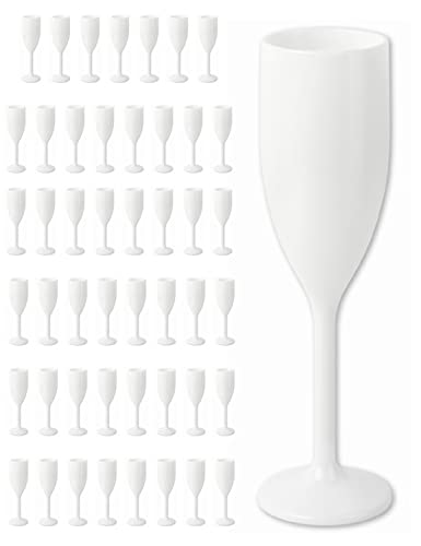 Schramm® Mehrweg Sektgläser in weiß wählbar 6, 12, 24 oder 48 Stück 160 ml Champagner Glas Sektflöten Sektkelch Stielglas Champagner Gläser Fassungsvermögen, Größe:48 Stück