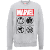 Marvel Avengers Assemble Icons Pullover Sweatshirt - Grey - XXL - Grau