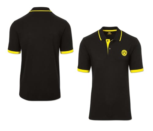 Borussia Dortmund Polo Shirt Retro schwarz Poloshirt T-Shirt Herren BVB 09 Größe XL