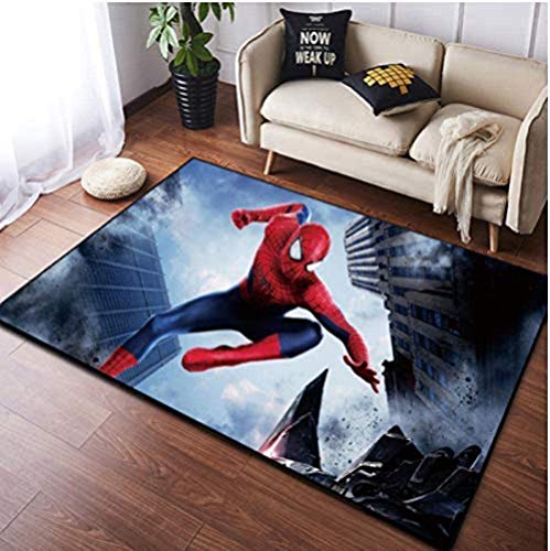 BILIVAN Teppich im europäischen und amerikanischen Stil Cartoon Anime Spiderman Kinderzimmer rutschfeste Matten Wohnzimmer Schlafzimmer Iron Man Avengers Marvel (60 x 90 cm)