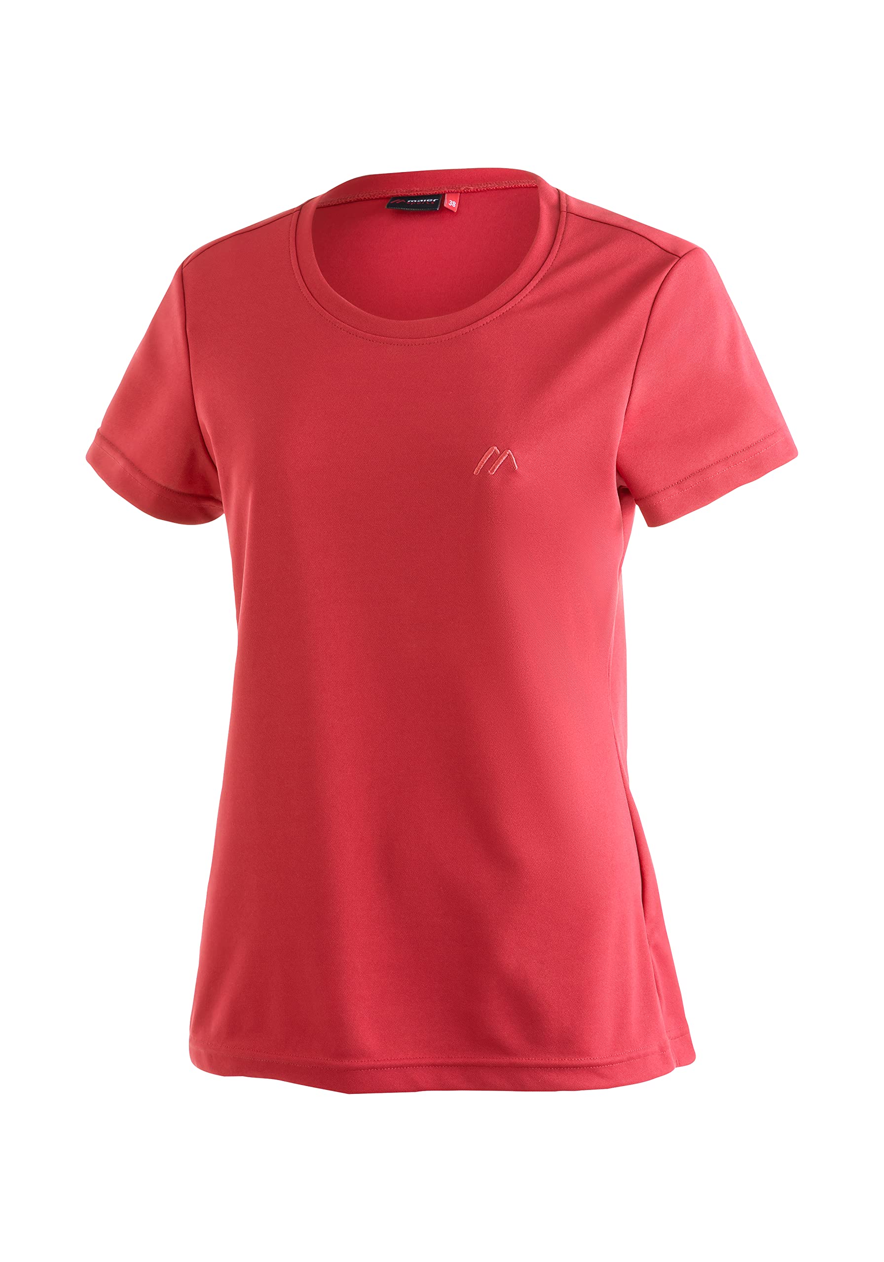 Maier Sports Damen T-Shirt Waltraud, einfarbiges Kurzarm Piqué-Shirt, Watermelon Red, 42