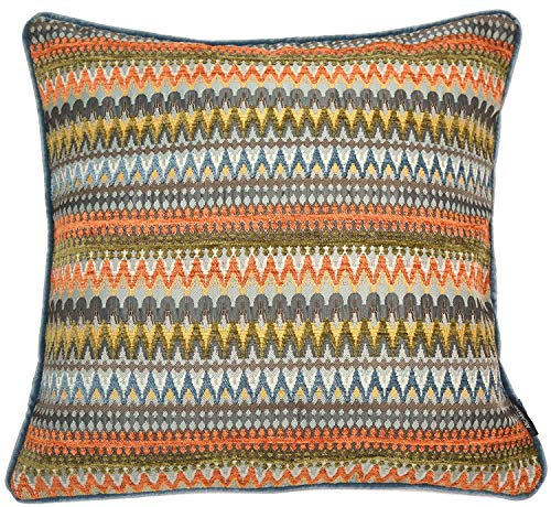 McAlister Textiles Curitiba | Bunt gemusterter Kissenbezug für Sofakissen | 60 x 40 cm in Orange & Blaugrün | farbenfrohe Deko Kissenhülle für Sofa, Bett, Couch, Kissen