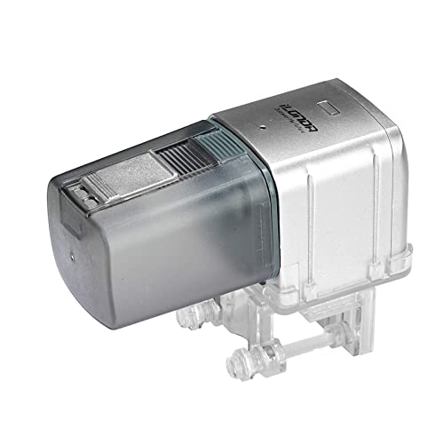Lychee WiFi-gesteuerter Aquarium-Futterspender, automatischer Fisch-Futterspender mit USB-Ladekabel, Fisch-Futterspender für Aquarien(Silber-)