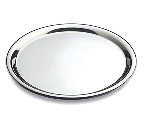 DEL – Serviertablett rund – Edelstahl, Stahl, silber, Durchmesser: 40 cm