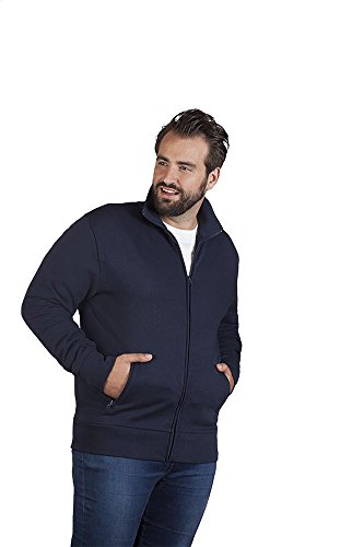 Promodoro Stehkragen Zip Jacke Plus Size Herren, 4XL, Marineblau