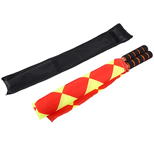 YUUGAA Schiedsrichter Flaggen, 2Pcs/Beutel Fußball Fußball Schiedsrichter Sport Match Linesman Flagge mit Aufbewahrungstasche