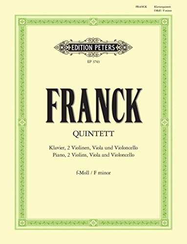 Partitionen Klassische Edition Peters Franck César - PIANO QUINTET IN F MINOR - PIANO QUINTETS Gemeinsam Unisex