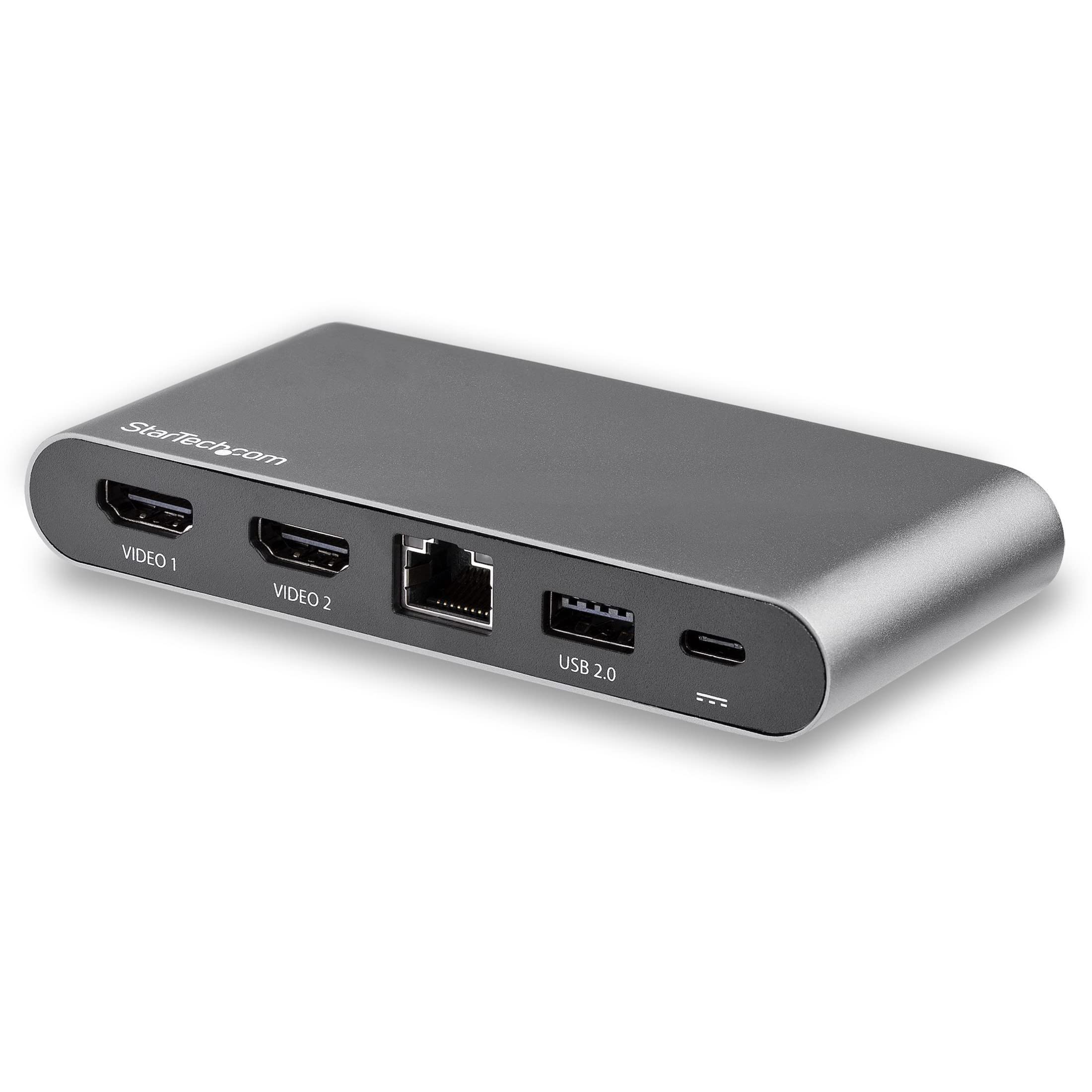 StarTech.com USB-C-Dock - USB-C Hub - 4K HDMI USB-C-Dockingstation - Mini dock - Dual Monitor - 100W Power Delivery Passthrough - GbE, 2 x USB-A Anschlüsse - Multiport-Adapter (DK30C2HAGPD)