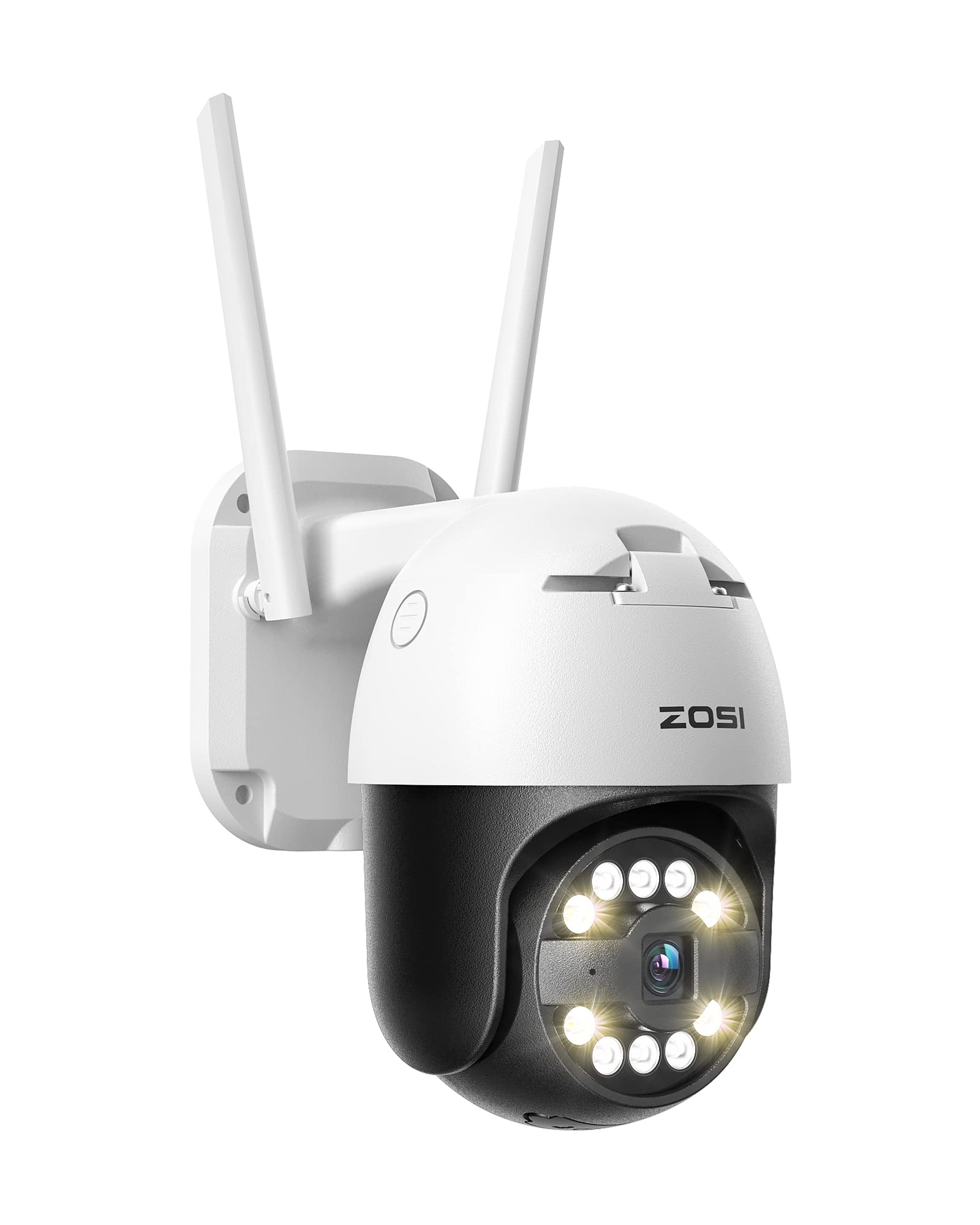 ZOSI 5MP 3K Pan/Tilt WLAN Überwachungskamera Aussen, 355°/140° Schwenkbar IP Kamera mit Plug-in Strom, 8X Digital Zoom, Personenerkennung, C296