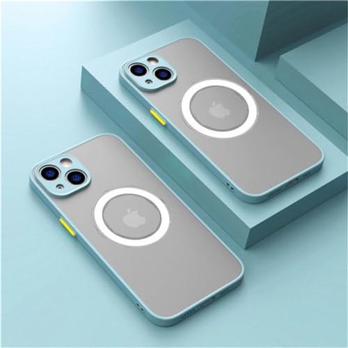 NOBAA Luxuriöse magnetische kabellose Lade-Telefonhülle für iPhone 15 14 13 12 11 Pro Max Mini 14Plus X XS, stoßfeste Panzerabdeckung, L blau, für iPhone 11 Pro