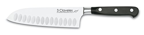 3 Claveles Forgé - Santoku Küchenmesser geschmiedet geriffelt, 17 cm