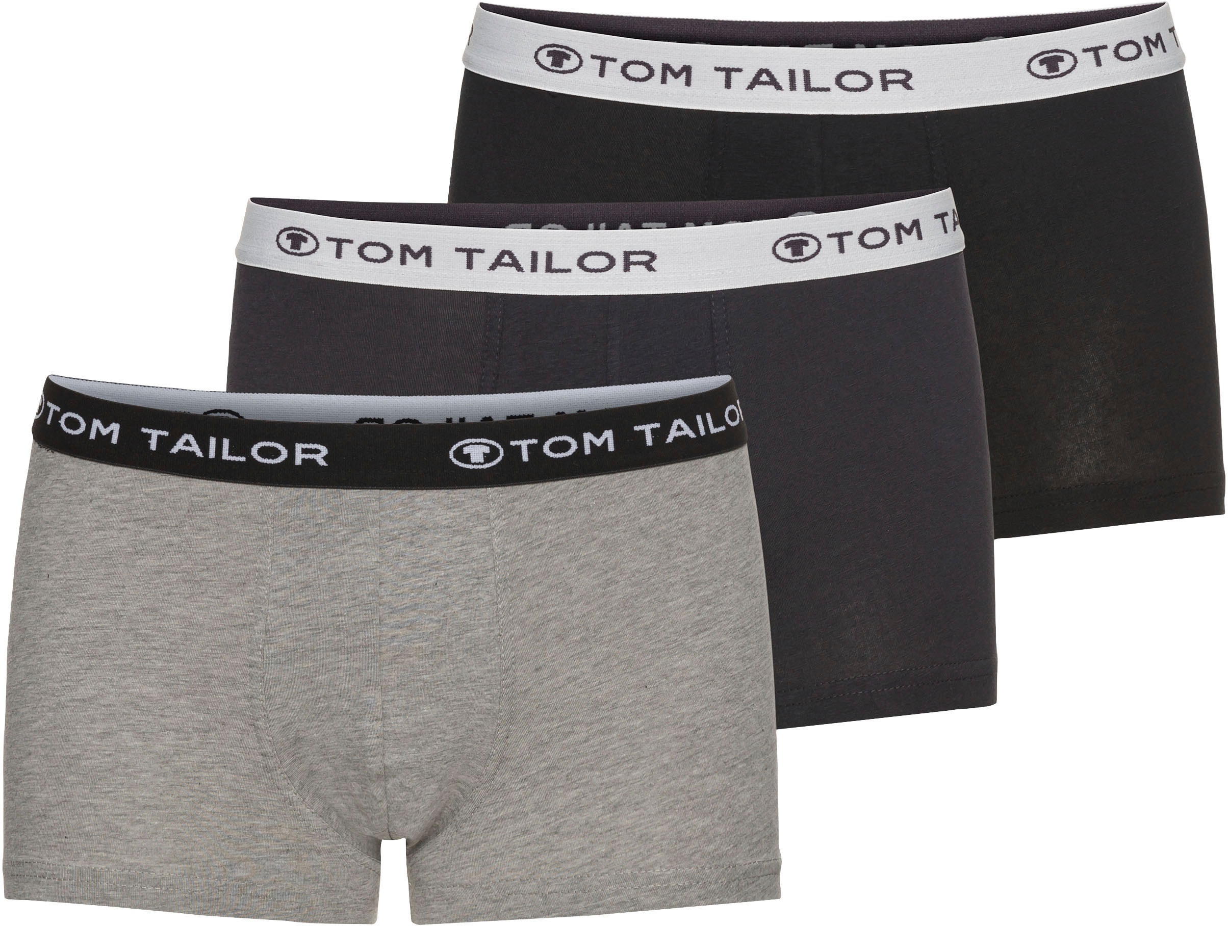 TOM TAILOR Herren Hip Pants Boxershorts 6er Pack - Anthra-Melange-Black (9300) - L