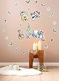 Disney Deco-Sticker von Komar - Winnie Pooh Christmas - Größe: 50 x 70 cm - 26 Teile - Wandtattoo, Kinderzimmer, Dekoration, Weihnachten