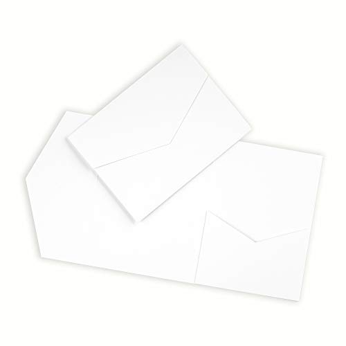 Pocketfold Karte A6/C6 - Einladung Hochzeit - Blanko (75 Stück, weiss matt)