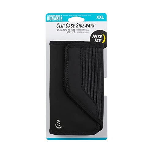 Nite Ize Clip-Case Seitwärts Handy-Holster – schützendes, aufsteckbares Handy-Holster für Ihren Gürtel oder Bund – XX-Large – Schwarz