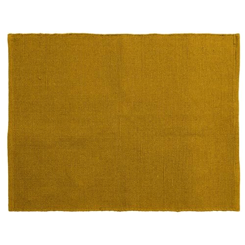 Linnea Teppich, rechteckig, 130 x 170 cm, reine Baumwolle, Moorea, Goldgelb