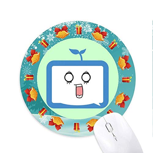 Ãœberraschende kleine TV Emoji Original Mousepad Rund Gummi Maus Pad Weihnachtsgeschenk