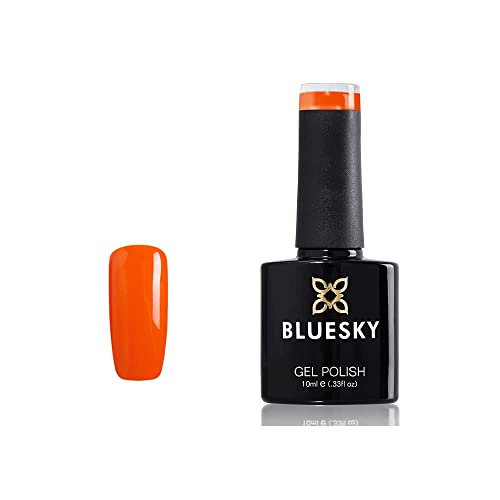 Bluesky BLUESKY Gel Polish, Sunset Orange, A87, 10ml, Gel auflösbarer Nagellack, Orange, Pastel, Neon(Aushärtung unter UV-/LED Lampe erforderlich) er Pack(x)