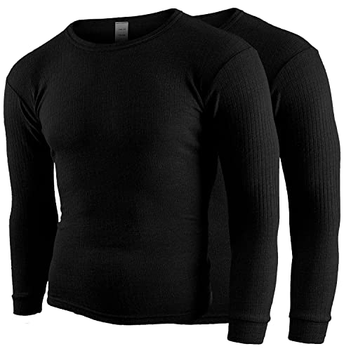 Black Snake® Thermounterhemd Thermounterwäsche Sport Unterhemden Herren 2 Stück Langarm - XXL - Schwarz