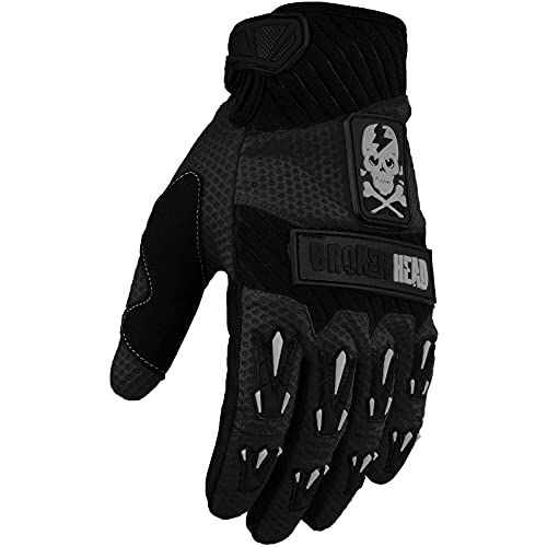 Broken Head MX-Handschuhe Faustschlag - Motorrad-Handschuhe Für Motocross, Enduro, Mountainbike - Schwarz (XS)