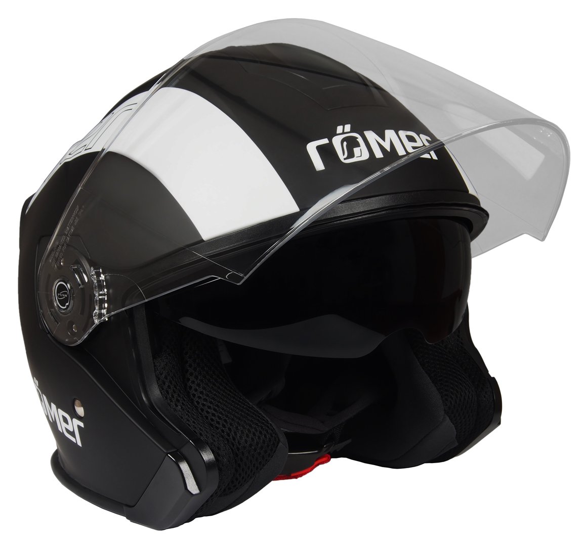 Römer Helmets Motorradhelm Koblenz Race, Matt Schwarz-Weiß, Größe M