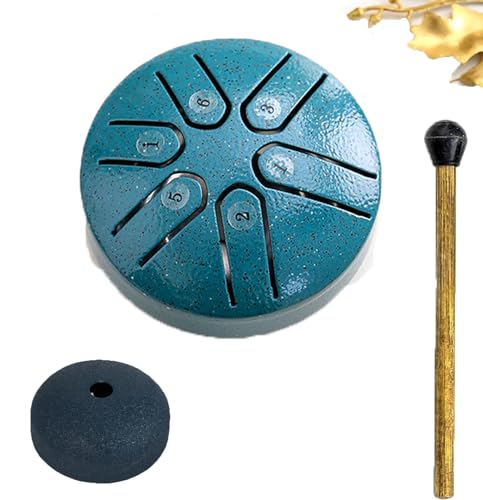 Buddha Stones Mini-Stahlzungentrommel, Mini-Handpan-Trommel 3-Zoll-Sound-Drum-Kit, 6-Noten-Sorglos-Trommel-Handpan-Trommel (Color : 1pcs-g)