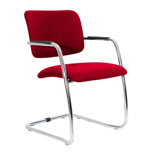 Topsit Besucherstuhl stapelbar, bequem gepolsterter Sitz und Rückenlehne, idealer Konferenzstuhl für langanhaltenden Sitzkomfort (Rot)