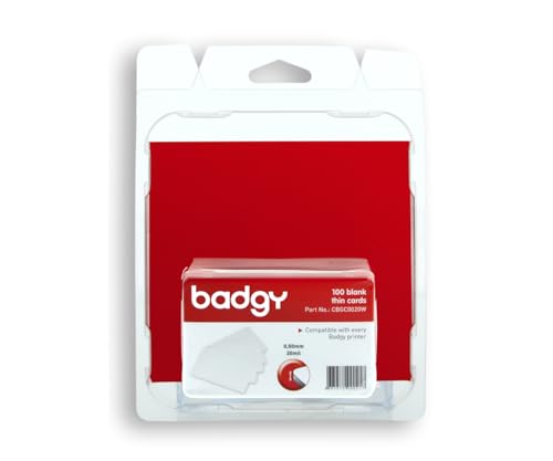 Badgy 948915 - PVC Karten für Badgy 100 Stück, Weiß