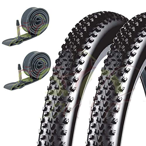 2 x Reifen + 2 Luftkammern für MTB Fahrrad Fahrrad Schwarz 27.5 x 2.10 (52 – 584)