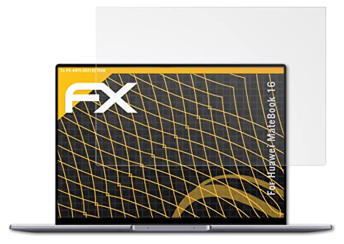 atFolix Panzerfolie kompatibel mit Huawei MateBook 16 Schutzfolie, entspiegelnde und stoßdämpfende FX Folie (2X)