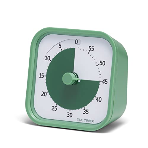 TIME Timer Home MOD – 60-Minuten-Visual Timer für Kinder – Homeschool Supplies Study Tool, Timer für Kinderschreibtisch, Bürotisch und Meetings mit geräuschlosem Betrieb (Ferngrün)