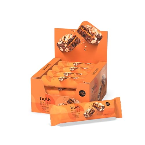Bulk Powders Macro Munch Proteinriegel, Schoko-Orange, 62 g, Box mit 12 Riegeln
