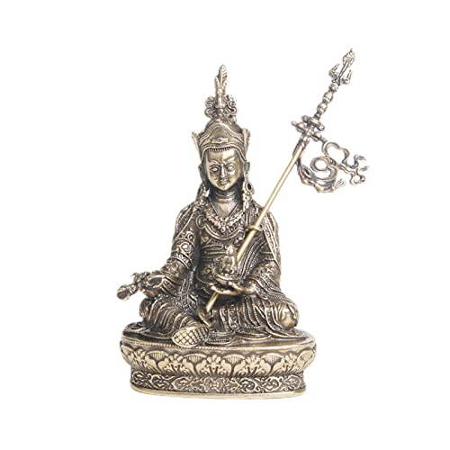KGADRX Mini-Figur, kleine Guru-Rinpoche-Buddha-Statue aus Messing für Zuhause, Wohnzimmer, Büro, Dekoration