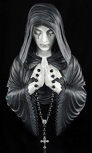 Anne Stokes Wandrelief | Gothic Prayer mit Rosenkranz | Deko Figur Wand
