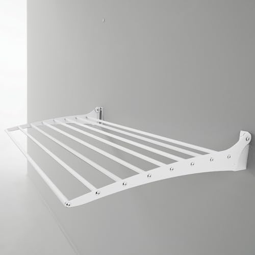 Foxydry Fold Wäscheständer, Wäscheständer, schwarz, wiederverschließbar, für Innen- und Außenbereich aus Aluminium und Stahl (80 cm, White)