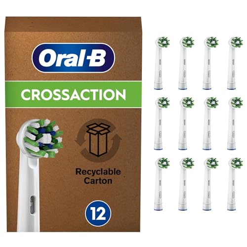 Oral-B CrossAction Aufsteckbürsten mit CleanMaximiser-Borsten in briefkastenfähiger Verpackung, 12 Stück