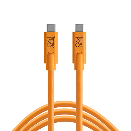 Tether Tools TetherPro USB-C auf USB-C Kabel | für Stromlieferung, schnelle Übertragung und Verbindung zwischen Kamera und Computer | Hohe Sichtbarkeit Orange | 3 Füße (.9m)