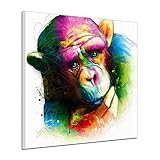 Aihifly Home Dekorative Bilder Handgemalte Ölgemälde Abstrakte Bunte Nachdenkliche Gorilla Wandkunst für Wohnkultur Malerei | Wohnzimmer Dekoration