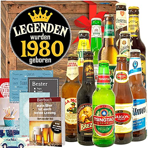 Legenden 1980 ++ 12 Biere Welt und DE ++ Geschenk für Mann lustig