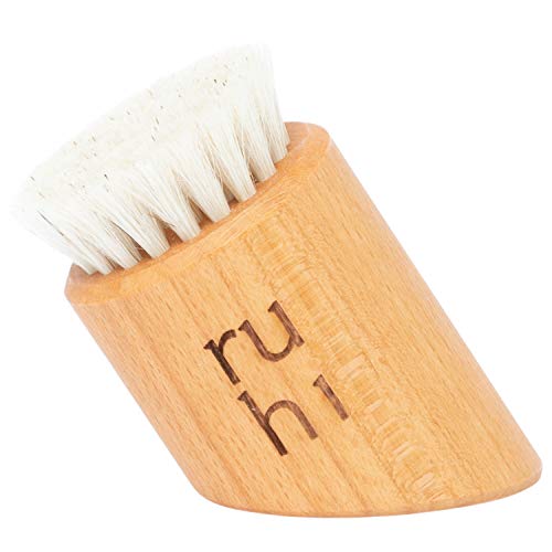 ruhi Gesichtsbürste zur Trockenbürsten Massage, Peeling, Reinigung|100% Natur-Borsten, regionales, FSC-zertifiziertes Buchen Holz |dry brush face|Trockenbürste Gesicht| gefertigt in DE