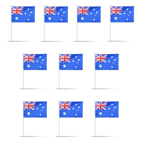 Sonia Originelli 10er Set Fahne Flagge Winkfahne Australien Australia Handfahne EM WM