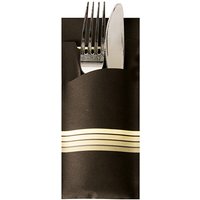 PAPSTAR Servietten-Tasche , Stripes, , schwarz / creme
