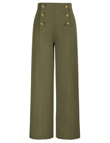 Damen Vintage Loose Fit Jeans Armeegrün XL BP0699S23-06