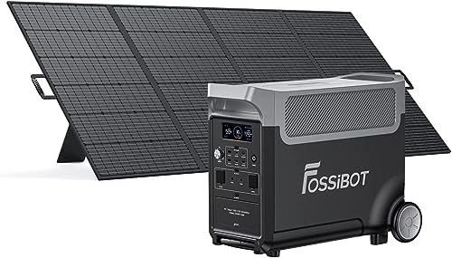 FOSSiBOT F3600 Solargenerator mit 420W Solar Panel, 3840Wh LiFePO4 Tragbare Powerstation, 3x230V AC Ausgang 3600W (7200W Peak), Stormerzeuger, LED-Licht für Outdoor Camping, Wohnmobile, Ausfälle
