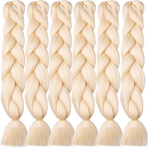 Jumbo Braids- Long 24Inch Blonde Jumbo Braiding Hair Extensions 6pcs/pack 100g/pc Synthetic Braid Hair Extension